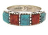 Turquoise Apple Coral Southwest Silver Ring Size 5-1/4 MW64257